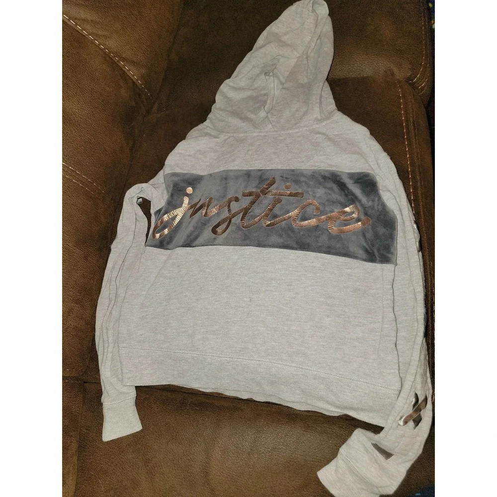 Justice active cropped sweatshirt gray‎ size 8